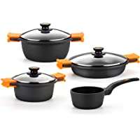BRA Efficient - Batería 4 piezas- de aluminio fundido con antiadherente- apta para todo tipo de cocinas incluso…